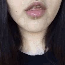 drooling femme gif|girl.